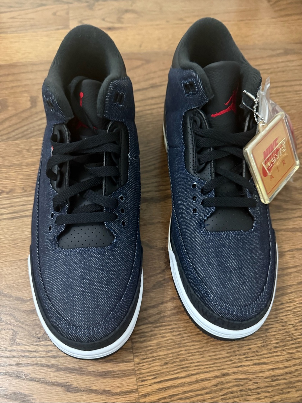 NWT Jordan 3 x Levi Denim Low-Top Sneakers in Navy and Black with Red Jumpman